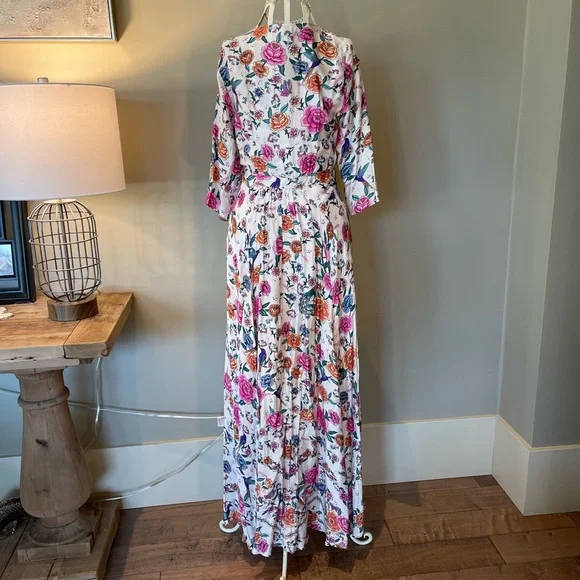 Arnhem Australia wrap maxi dress. Floral high end fabric. Size 8 fits US2 or 4 - Picture 5 of 10